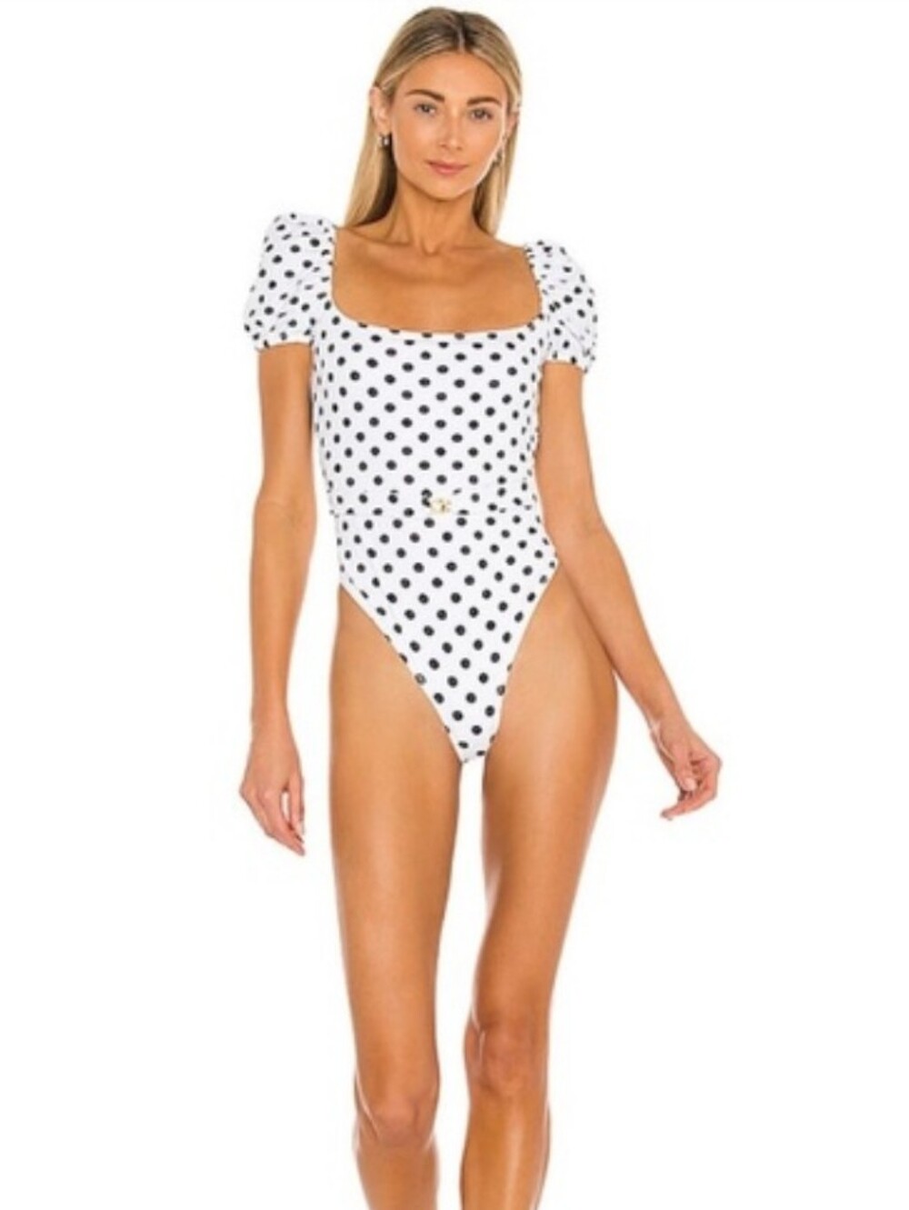 Caroline Constas Delos White Polka Dot One Piece Swimsuit Size XS NWT - Picture 1 of 5